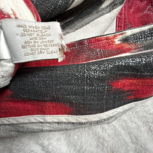 Chicos Multicolor Abstract Patterned Jacket Size 0 Open Front 3/4 Sleeves - Picture 4 of 8